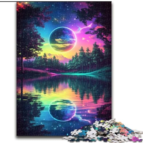 1000-teiliges Puzzle für Erwachsene, Mondreflexions-Puzzle aus Holz, ideales Urlaubs- oder Geburtstagsgeschenk, Partyspiel-Spielzeug, Größe 50x75cm 1000-teiliges Puzzle für Erwachsene, Mondreflexions-Puzzle aus Holz, ideales Urlaubs- oder Geburtstagsgeschenk, Partyspiel-Spielzeug, Größe 50x75cm von LYXIANY