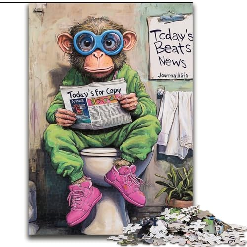 1000-teiliges Puzzle für Erwachsene, Monkey Go Toilet, Papppuzzle, 26x38cm, Familie und Freunde, geeignet für Kinder ab 14 Jahren 1000-teiliges Puzzle für Erwachsene, Monkey Go Toilet, Papppuzzle, 26x38cm, Familie und Freunde, geeignet für Kinder ab 14 Jahren von LYXIANY