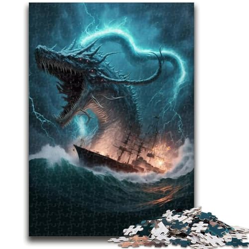 1000-teiliges Puzzle für Erwachsene, Monster Invasion, pädagogisches Familienspiel, Wanddekoration, einzigartige Geburtstags, 50x75cm von LYXIANY