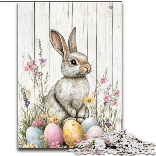 1000-teiliges Puzzle für Erwachsene, Osterhasen-Denkspiel, Lernspiel für Geburtstag, Weihnachten, für ab 14 Jahren, 26x38cm von LYXIANY