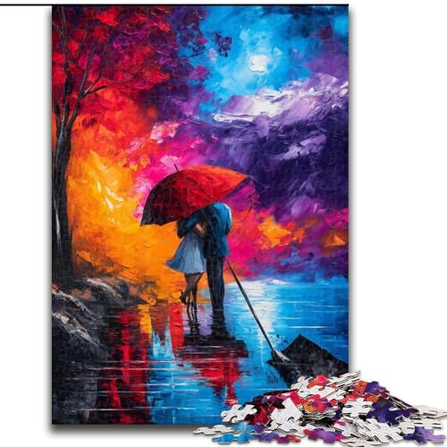 1000-teiliges Puzzle für Erwachsene, Paar mit Regenschirm, aus Holz, ideales Urlaubs- oder Geburtstagsgeschenk, Partyspiel, Spielzeug, Größe 50x75cm 1000-teiliges Puzzle für Erwachsene, Paar mit Regenschirm, aus Holz, ideales Urlaubs- oder Geburtstagsgeschenk, Partyspiel, Spielzeug, Größe 50x75cm von LYXIANY
