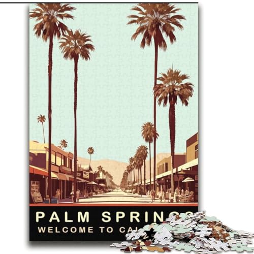 1000-teiliges Puzzle für Erwachsene, Palm Springs, hilft dem Gehirn, süchtig machendes Spielzeug zu trainieren, um Geduld zu fördern, Künstlersammlung, bildende Kunst, 38x52cm 1000-teiliges Puzzle für Erwachsene, Palm Springs, hilft dem Gehirn, süchtig machendes Spielzeug zu trainieren, um Geduld zu fördern, Künstlersammlung, bildende Kunst, 38x52cm von LYXIANY