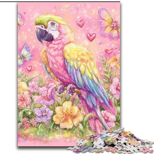 1000-teiliges Puzzle für Erwachsene, Papageien-Puzzle aus Holz, Denksportspiel, interaktives Familienspiel, geeignet für Kinder ab 14 Jahren, Größe 50x75cm von LYXIANY