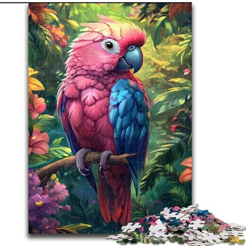 1000-teiliges Puzzle für Erwachsene, Papageien-Puzzle aus Holz, entspannende Unterhaltung, Heimdekoration, Größe 50x75cm von LYXIANY