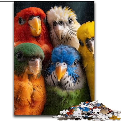 1000-teiliges Puzzle für Erwachsene, Papageien-Puzzle aus Holz, farbenfrohe Heimdekoration und interaktives Familienspiel, Größe 50x75cm von LYXIANY