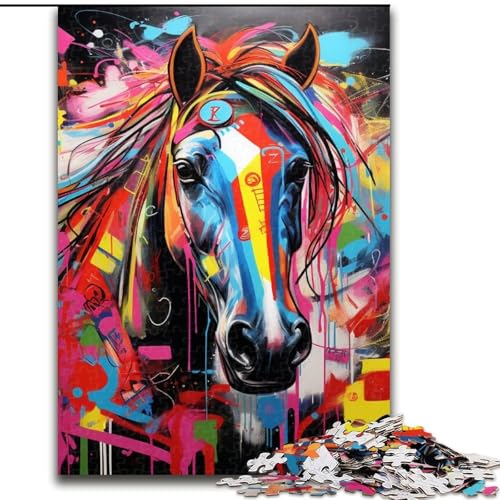 1000-teiliges Puzzle für Erwachsene, Pferde-Graffiti, Holzpuzzle, interaktives Familienspiel, Familienaktivitätsspiel, 50x75cm 1000-teiliges Puzzle für Erwachsene, Pferde-Graffiti, Holzpuzzle, interaktives Familienspiel, Familienaktivitätsspiel, 50x75cm von LYXIANY