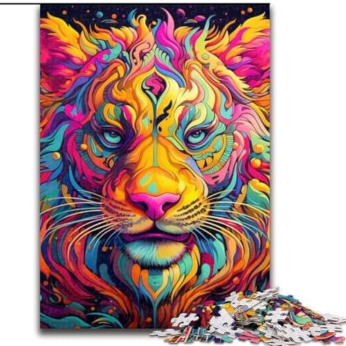 1000-teiliges Puzzle für Erwachsene, Psychedelic Art Tiger, Holzpuzzle, 50x75cm, Familie und Freunde, geeignet für Kinder ab 14 Jahren 1000-teiliges Puzzle für Erwachsene, Psychedelic Art Tiger, Holzpuzzle, 50x75cm, Familie und Freunde, geeignet für Kinder ab 14 Jahren von LYXIANY