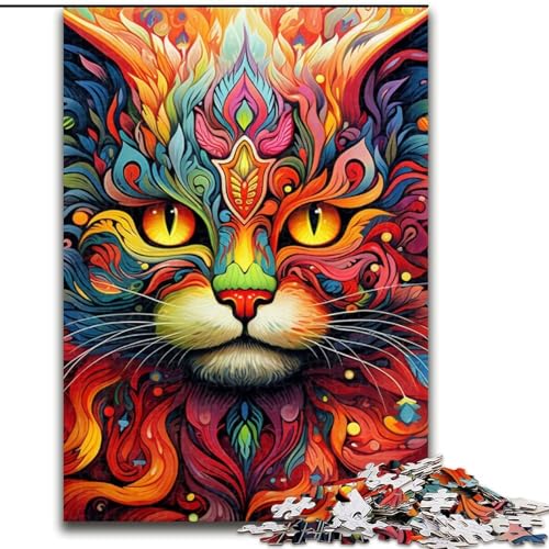 1000-teiliges Puzzle für Erwachsene, Psychedelische Katze, 1000-teiliges Puzzle für Erwachsene, interaktives Familienspiel, Denksportaufgabe, Geschenk, Lernspielzeug, 50x75cm 1000-teiliges Puzzle für Erwachsene, Psychedelische Katze, 1000-teiliges Puzzle für Erwachsene, interaktives Familienspiel, Denksportaufgabe, Geschenk, Lernspielzeug, 50x75cm von LYXIANY