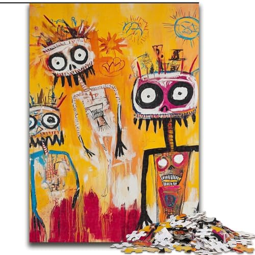 1000-teiliges Puzzle für Erwachsene, Puzzle im Basquiat-Stil, anspruchsvolles Denkspiel für Teenager, perfekt als Heimdekoration oder Geschenk (Größe 26x38cm) von LYXIANY