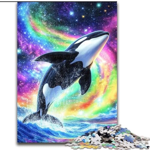 1000-teiliges Puzzle für Erwachsene, Regenbogen-Blauwal, als Lernspiel, Herausforderungsspielzeug, zur Verbesserung des Gedächtnisses für 14-Jährige (Größe 50x75cm) von LYXIANY