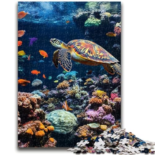 1000-teiliges Puzzle für Erwachsene, Schildkröte im Ozean, Lernspielzeug, Familienspiele, stärkt die Liebe zwischen Paaren, 26x38cm von LYXIANY