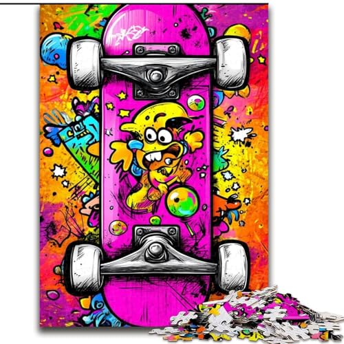 1000-teiliges Puzzle für Erwachsene, Skateboard-Puzzle aus Holz, geeignet für Geburtstage, Halloween, Thanksgiving, Ostern, Größe 50x75cm 1000-teiliges Puzzle für Erwachsene, Skateboard-Puzzle aus Holz, geeignet für Geburtstage, Halloween, Thanksgiving, Ostern, Größe 50x75cm von LYXIANY