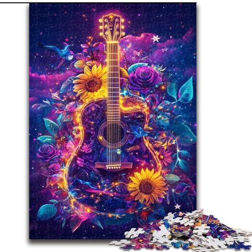 1000-teiliges Puzzle für Erwachsene, Sonnenblumen-Gitarren-Puzzle aus Holz für Teenager und Familienspaß, Größe 50x75cm 1000-teiliges Puzzle für Erwachsene, Sonnenblumen-Gitarren-Puzzle aus Holz für Teenager und Familienspaß, Größe 50x75cm von LYXIANY