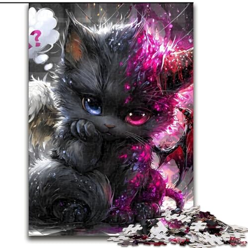 1000-teiliges Puzzle für Erwachsene, Teufelskätzchen, Denkspiel, Lernspiel für Geburtstag, Weihnachten, für 14-Jährige, 26x38cm von LYXIANY