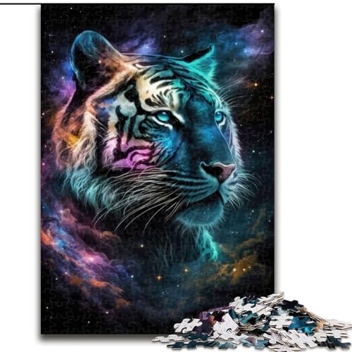 1000-teiliges Puzzle für Erwachsene, Tiger Art, Holzpuzzle, Größe 50x75cm, Lernspielzeug für Teenager, Dekoration für das Home Office von LYXIANY