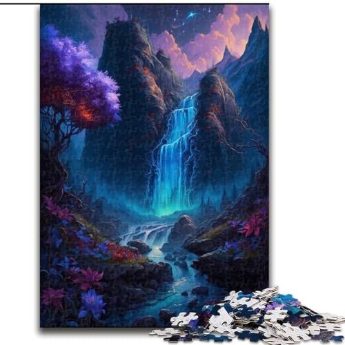 1000-teiliges Puzzle für Erwachsene, Wasserfall-Puzzle aus Holz, perfekt für Halloween, Weihnachten, Geburtstagsgeschenk, Größe 50x75cm von LYXIANY