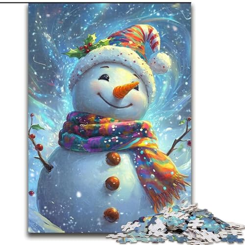 1000-teiliges Puzzle für Erwachsene, Weihnachts-Schneemann, anspruchsvolles Spiel und Lernspiel für die ganze Familie zum Geburtstag, Weihnachten (Größe 26x38cm) von LYXIANY
