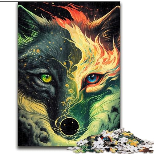 1000-teiliges Puzzle für Erwachsene, Wolf-Holzpuzzle, Größe 50x75cm, Lernspielzeug für Teenager, Dekoration für das Home Office 1000-teiliges Puzzle für Erwachsene, Wolf-Holzpuzzle, Größe 50x75cm, Lernspielzeug für Teenager, Dekoration für das Home Office von LYXIANY