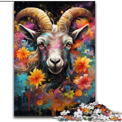 1000-teiliges Puzzle für Erwachsene, Ziegen-Puzzles für Erwachsene, perfekt für Halloween, Weihnachten, Geburtstagsgeschenk, 26x38cm 1000-teiliges Puzzle für Erwachsene, Ziegen-Puzzles für Erwachsene, perfekt für Halloween, Weihnachten, Geburtstagsgeschenk, 26x38cm von LYXIANY