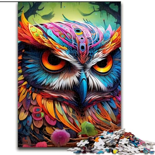 1000-teiliges Puzzle für Erwachsene, farbenfrohe Eulen-Holzpuzzles, 50x75cm, Familie und Freunde, geeignet für Kinder ab 14 Jahren 1000-teiliges Puzzle für Erwachsene, farbenfrohe Eulen-Holzpuzzles, 50x75cm, Familie und Freunde, geeignet für Kinder ab 14 Jahren von LYXIANY