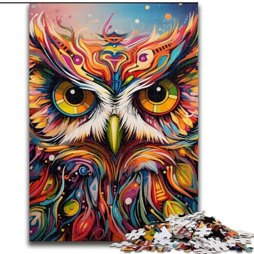 1000-teiliges Puzzle für Erwachsene, farbenfrohe Eulen-Holzpuzzles, 50x75cm, für Teenager und Jugendliche, ideales Geburtstags 1000-teiliges Puzzle für Erwachsene, farbenfrohe Eulen-Holzpuzzles, 50x75cm, für Teenager und Jugendliche, ideales Geburtstags von LYXIANY