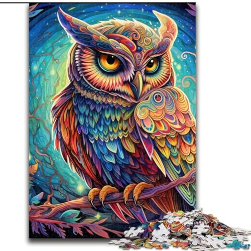 1000-teiliges Puzzle für Erwachsene, farbenfrohe Eulen-Puzzles aus Pappe, 26x38cm, Familie und Freunde, geeignet für Kinder ab 14 Jahren 1000-teiliges Puzzle für Erwachsene, farbenfrohe Eulen-Puzzles aus Pappe, 26x38cm, Familie und Freunde, geeignet für Kinder ab 14 Jahren von LYXIANY