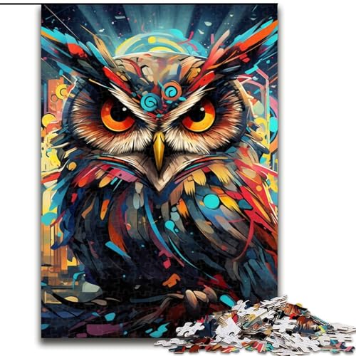 1000-teiliges Puzzle für Erwachsene, farbenfrohe Eulen-Puzzles für Erwachsene, perfekt für Halloween, Weihnachten, Geburtstagsgeschenk, 26x38cm 1000-teiliges Puzzle für Erwachsene, farbenfrohe Eulen-Puzzles für Erwachsene, perfekt für Halloween, Weihnachten, Geburtstagsgeschenk, 26x38cm von LYXIANY