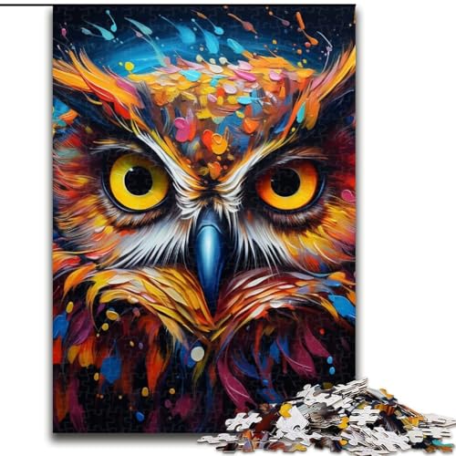 1000-teiliges Puzzle für Erwachsene, farbenfrohe Eulen-Puzzles für Erwachsene, perfekt für Halloween, Weihnachten, Geburtstagsgeschenk, 50x75cm 1000-teiliges Puzzle für Erwachsene, farbenfrohe Eulen-Puzzles für Erwachsene, perfekt für Halloween, Weihnachten, Geburtstagsgeschenk, 50x75cm von LYXIANY