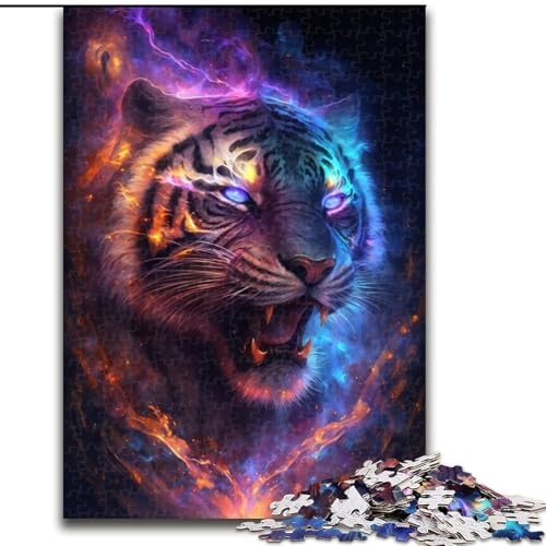 1000-teiliges Puzzle für Erwachsene, farbenfrohe Holzpuzzles mit Blitztiger, perfekt für Familienspaß, Partyspiele, Gastgeschenke für Geburtstagspartys, Größe 50x75cm von LYXIANY