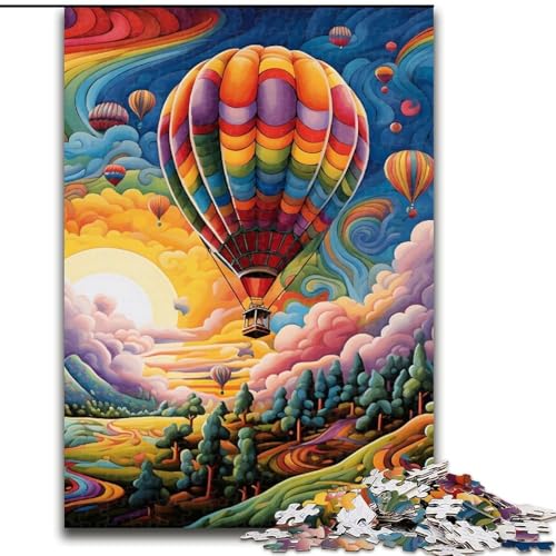 1000-teiliges Puzzle für Erwachsene, farbenfrohe Kunst, Heißluftballon, Holzpuzzle, 50x75cm, Familie und Freunde, geeignet für Kinder ab 14 Jahren 1000-teiliges Puzzle für Erwachsene, farbenfrohe Kunst, Heißluftballon, Holzpuzzle, 50x75cm, Familie und Freunde, geeignet für Kinder ab 14 Jahren von LYXIANY