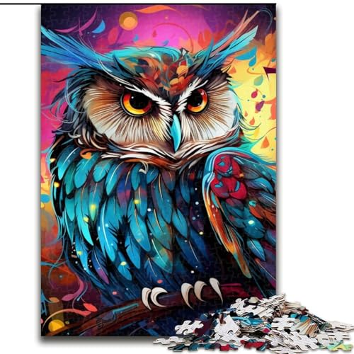 1000-teiliges Puzzle für Erwachsene, farbenfrohe Kunst-Eule, Holzpuzzle, interaktives Familienspiel, Familienaktivitätsspiel, 50x75cm 1000-teiliges Puzzle für Erwachsene, farbenfrohe Kunst-Eule, Holzpuzzle, interaktives Familienspiel, Familienaktivitätsspiel, 50x75cm von LYXIANY