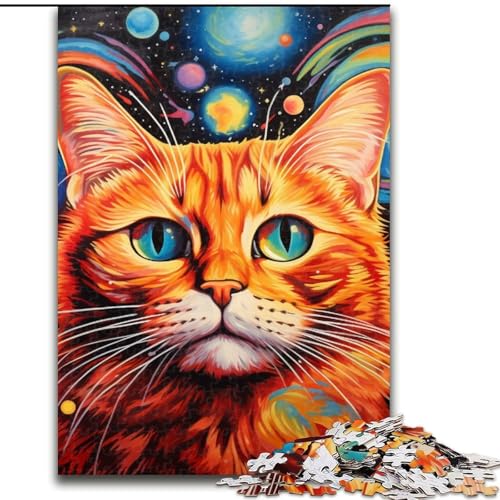 1000-teiliges Puzzle für Erwachsene, farbenfrohe Kunstkatze, Holzpuzzle, interaktives Familienspiel, Familienaktivitätsspiel, 50x75cm 1000-teiliges Puzzle für Erwachsene, farbenfrohe Kunstkatze, Holzpuzzle, interaktives Familienspiel, Familienaktivitätsspiel, 50x75cm von LYXIANY