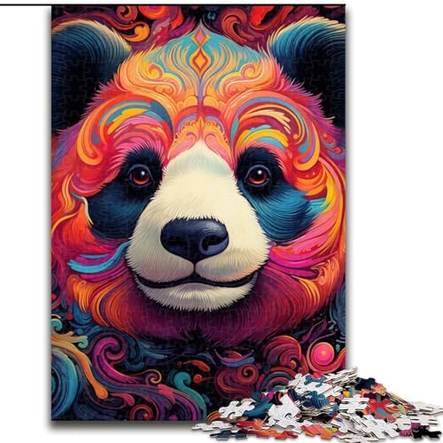 1000-teiliges Puzzle für Erwachsene, farbenfrohe Panda-Kunst-Puzzles aus Pappe, 26x38cm, Familie und Freunde, geeignet für Kinder ab 14 Jahren von LYXIANY