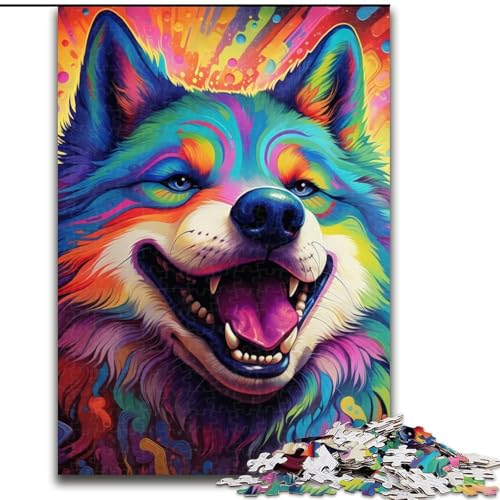 1000-teiliges Puzzle für Erwachsene, farbenfroher Husky, 1000 Teile, Puzzle für Erwachsene, interaktives Familienspiel, Denksportaufgabe, Geschenk, Lernspielzeug, 26x38cm 1000-teiliges Puzzle für Erwachsene, farbenfroher Husky, 1000 Teile, Puzzle für Erwachsene, interaktives Familienspiel, Denksportaufgabe, Geschenk, Lernspielzeug, 26x38cm von LYXIANY