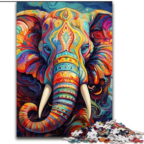 1000-teiliges Puzzle für Erwachsene, farbenfrohes Elefanten-Kunst-Puzzle für Erwachsene, perfekt für Halloween, Weihnachten, Geburtstagsgeschenk, 26x38cm 1000-teiliges Puzzle für Erwachsene, farbenfrohes Elefanten-Kunst-Puzzle für Erwachsene, perfekt für Halloween, Weihnachten, Geburtstagsgeschenk, 26x38cm von LYXIANY