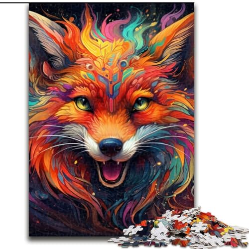 1000-teiliges Puzzle für Erwachsene, farbenfrohes Kunst-Fuchs-Holzpuzzle, 50x75cm, für Teenager und Jugendliche, ideales Geburtstags 1000-teiliges Puzzle für Erwachsene, farbenfrohes Kunst-Fuchs-Holzpuzzle, 50x75cm, für Teenager und Jugendliche, ideales Geburtstags von LYXIANY