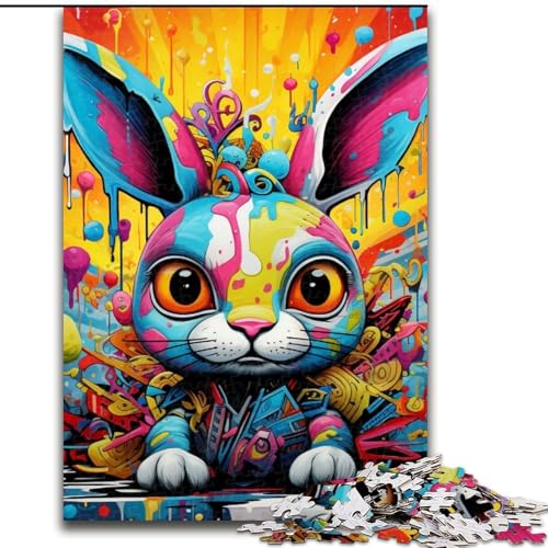 1000-teiliges Puzzle für Erwachsene, farbenfrohes Kunst-Kaninchen-Holzpuzzle, interaktives Familienspiel, Familienaktivitätsspiel, 50x75cm 1000-teiliges Puzzle für Erwachsene, farbenfrohes Kunst-Kaninchen-Holzpuzzle, interaktives Familienspiel, Familienaktivitätsspiel, 50x75cm von LYXIANY