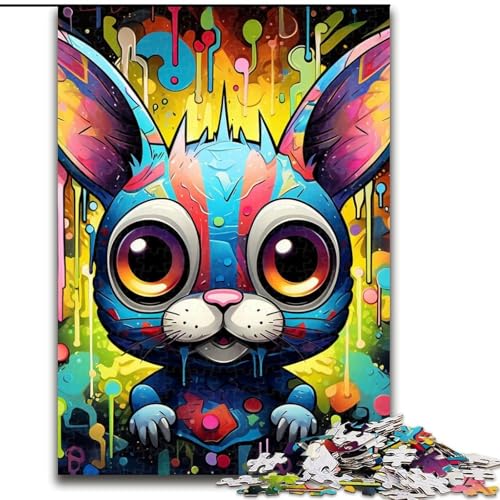 1000-teiliges Puzzle für Erwachsene, farbenfrohes Kunst-Kaninchen-Puzzle aus Pappe, interaktives Familienspiel, Familienaktivitätsspiel, 26x38cm 1000-teiliges Puzzle für Erwachsene, farbenfrohes Kunst-Kaninchen-Puzzle aus Pappe, interaktives Familienspiel, Familienaktivitätsspiel, 26x38cm von LYXIANY