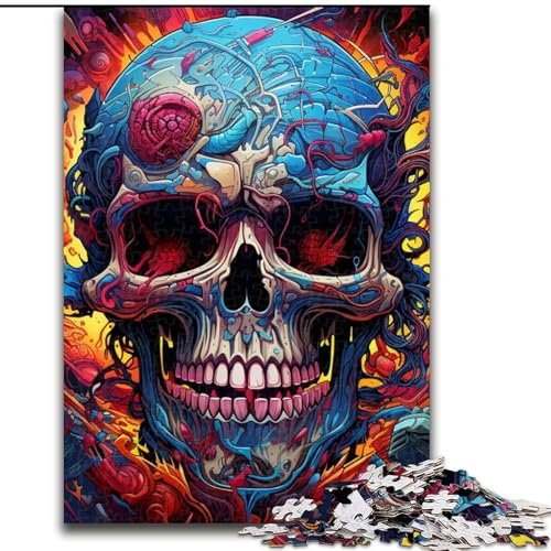 1000-teiliges Puzzle für Erwachsene, farbenfrohes Kunst-Totenkopf-Puzzle aus Pappe, 26x38cm, Familie und Freunde, geeignet für Kinder ab 14 Jahren 1000-teiliges Puzzle für Erwachsene, farbenfrohes Kunst-Totenkopf-Puzzle aus Pappe, 26x38cm, Familie und Freunde, geeignet für Kinder ab 14 Jahren von LYXIANY