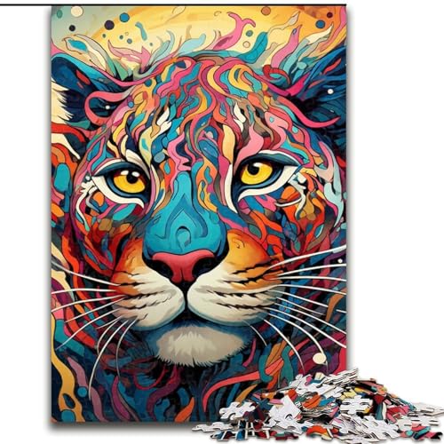 1000-teiliges Puzzle für Erwachsene, farbenfrohes Kunstpuzzle mit Puma-Motiv, Holzpuzzle, interaktives Familienspiel, Familienaktivitätsspiel, 50x75cm 1000-teiliges Puzzle für Erwachsene, farbenfrohes Kunstpuzzle mit Puma-Motiv, Holzpuzzle, interaktives Familienspiel, Familienaktivitätsspiel, 50x75cm von LYXIANY