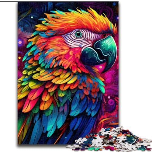 1000-teiliges Puzzle für Erwachsene, farbenfrohes Papageien-Puzzle, Größe: 50x75cm, ideal für Familienspaß, Entspannung von LYXIANY