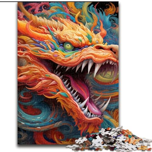 1000-teiliges Puzzle für Erwachsene, farbenfrohes chinesisches Drachen-Holzpuzzle, 50x75cm, Familie und Freunde, geeignet für Kinder ab 14 Jahren 1000-teiliges Puzzle für Erwachsene, farbenfrohes chinesisches Drachen-Holzpuzzle, 50x75cm, Familie und Freunde, geeignet für Kinder ab 14 Jahren von LYXIANY