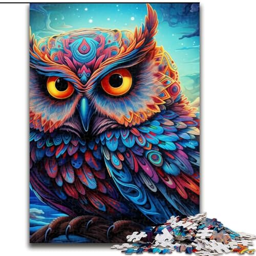 1000-teiliges Puzzle für Erwachsene, farbige Eule, Holzpuzzle, 50x75cm, Familie und Freunde, geeignet für Kinder ab 14 Jahren 1000-teiliges Puzzle für Erwachsene, farbige Eule, Holzpuzzle, 50x75cm, Familie und Freunde, geeignet für Kinder ab 14 Jahren von LYXIANY