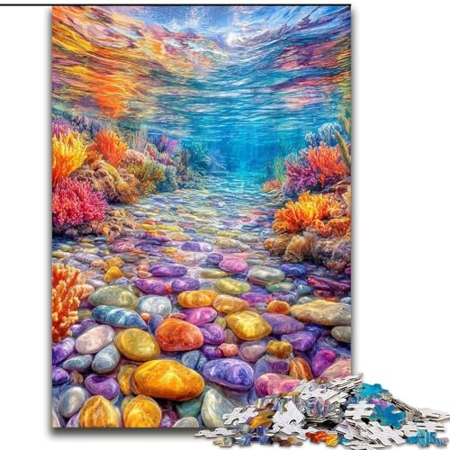 1000-teiliges Puzzle für Erwachsene, farbige Kieselsteine, geeignet für Personen ab 14 Jahren, Lernspiele, Wichtelgeschenke (Größe 50x75cm) von LYXIANY