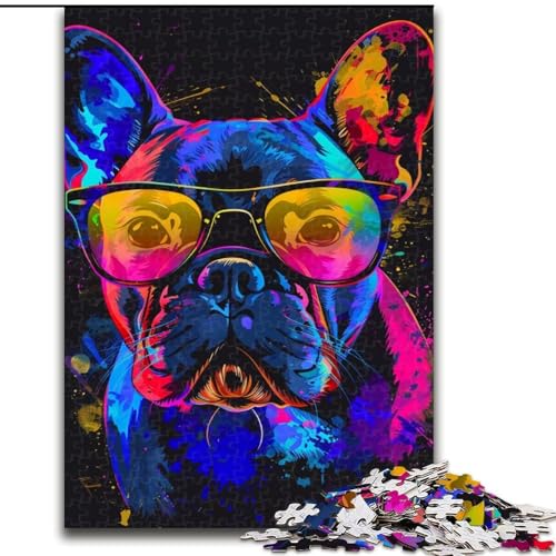 1000-teiliges Puzzle für Erwachsene, französische Bulldogge, Hundekunst, Holzpuzzle, Größe 50x75cm, Lernspielzeug für Teenager, Dekoration für das Home Office 1000-teiliges Puzzle für Erwachsene, französische Bulldogge, Hundekunst, Holzpuzzle, Größe 50x75cm, Lernspielzeug für Teenager, Dekoration für das Home Office von LYXIANY