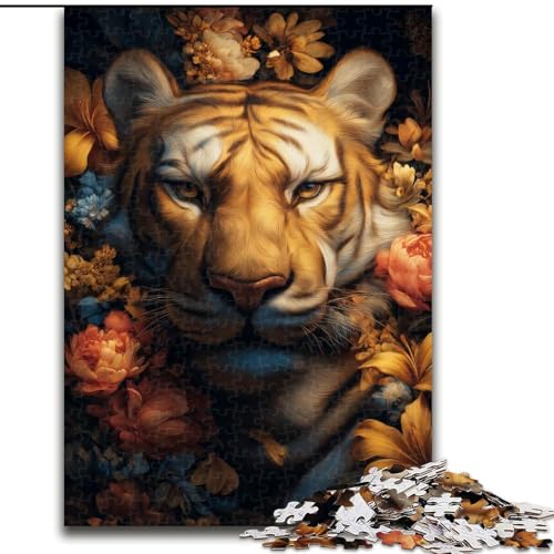 1000-teiliges Puzzle für Erwachsene, geheimnisvolles Tiger-Puzzle für Teenager, Spieleabend mit der Familie, hirnfordernde Geschenkidee (Größe 26x38cm) von LYXIANY