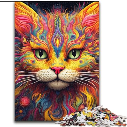 1000-teiliges Puzzle für Erwachsene, gelbe Katze, Holzpuzzle, 50x75cm, für Teenager und Jugendliche, ideales Geburtstags 1000-teiliges Puzzle für Erwachsene, gelbe Katze, Holzpuzzle, 50x75cm, für Teenager und Jugendliche, ideales Geburtstags von LYXIANY