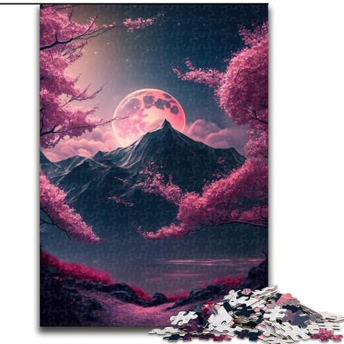 1000-teiliges Puzzle für Erwachsene, japanische Kirschblüten, Holzpuzzle, perfekt für Halloween, Weihnachten, Geburtstagsgeschenk, Größe 50x75cm von LYXIANY