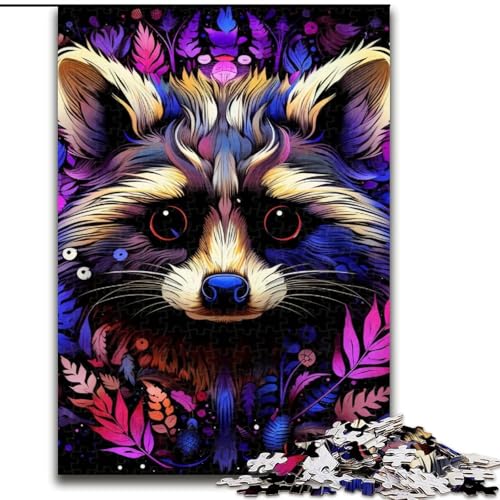 1000-teiliges Puzzle für Erwachsene, lila Waschbär, Holzpuzzle, 50x75cm, Familie und Freunde, geeignet für Kinder ab 14 Jahren 1000-teiliges Puzzle für Erwachsene, lila Waschbär, Holzpuzzle, 50x75cm, Familie und Freunde, geeignet für Kinder ab 14 Jahren von LYXIANY