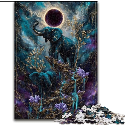 1000-teiliges Puzzle für Erwachsene, magischer Elefant, Denkspiel, Lernspiel für Geburtstag, Weihnachten, für 14-Jährige, 26x38cm von LYXIANY